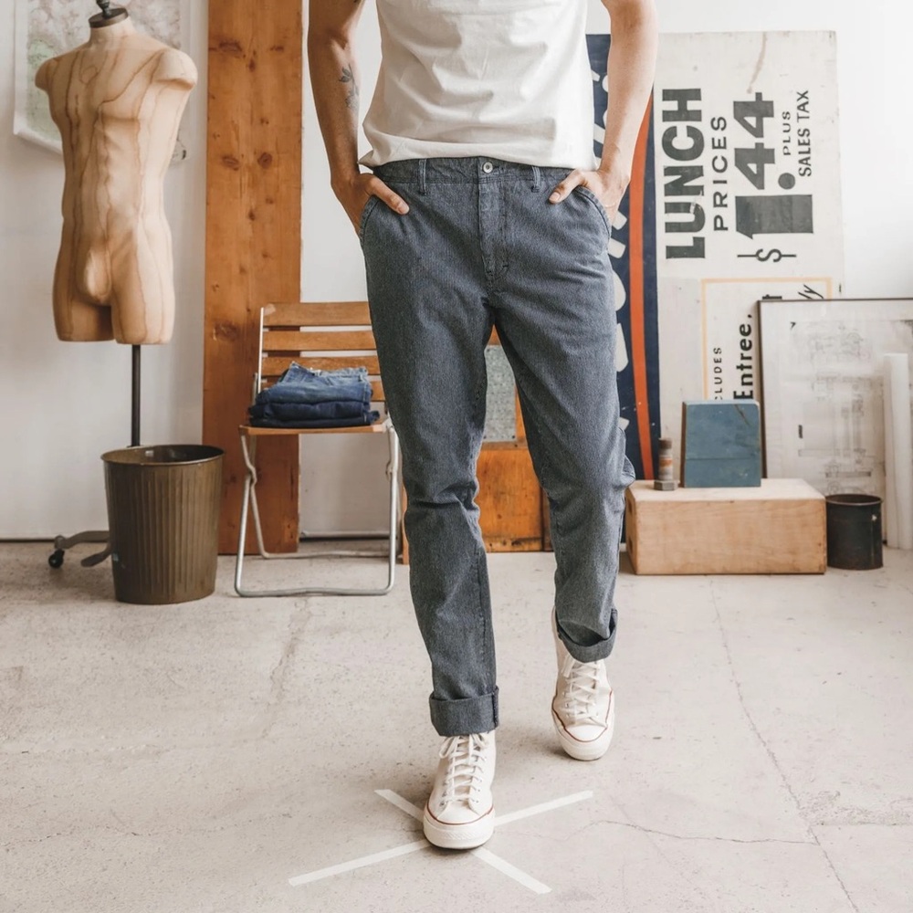 Indigo Stripe Jeans - Taylor Stitch Morse Pant